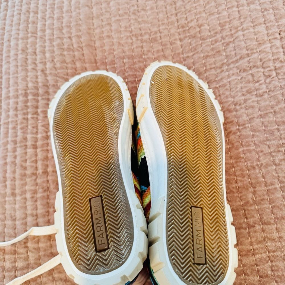 FARM RIO black banana print platform sneakers NWOT - Picture 6 of 9